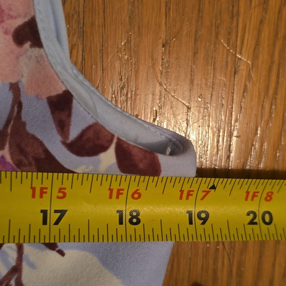 LONDON TIMES BRAND WOMEN'S BLUE AND PINK PLUS FLORAL SLEEVELESS DRESS SIZE 16 - Picture 12 of 17